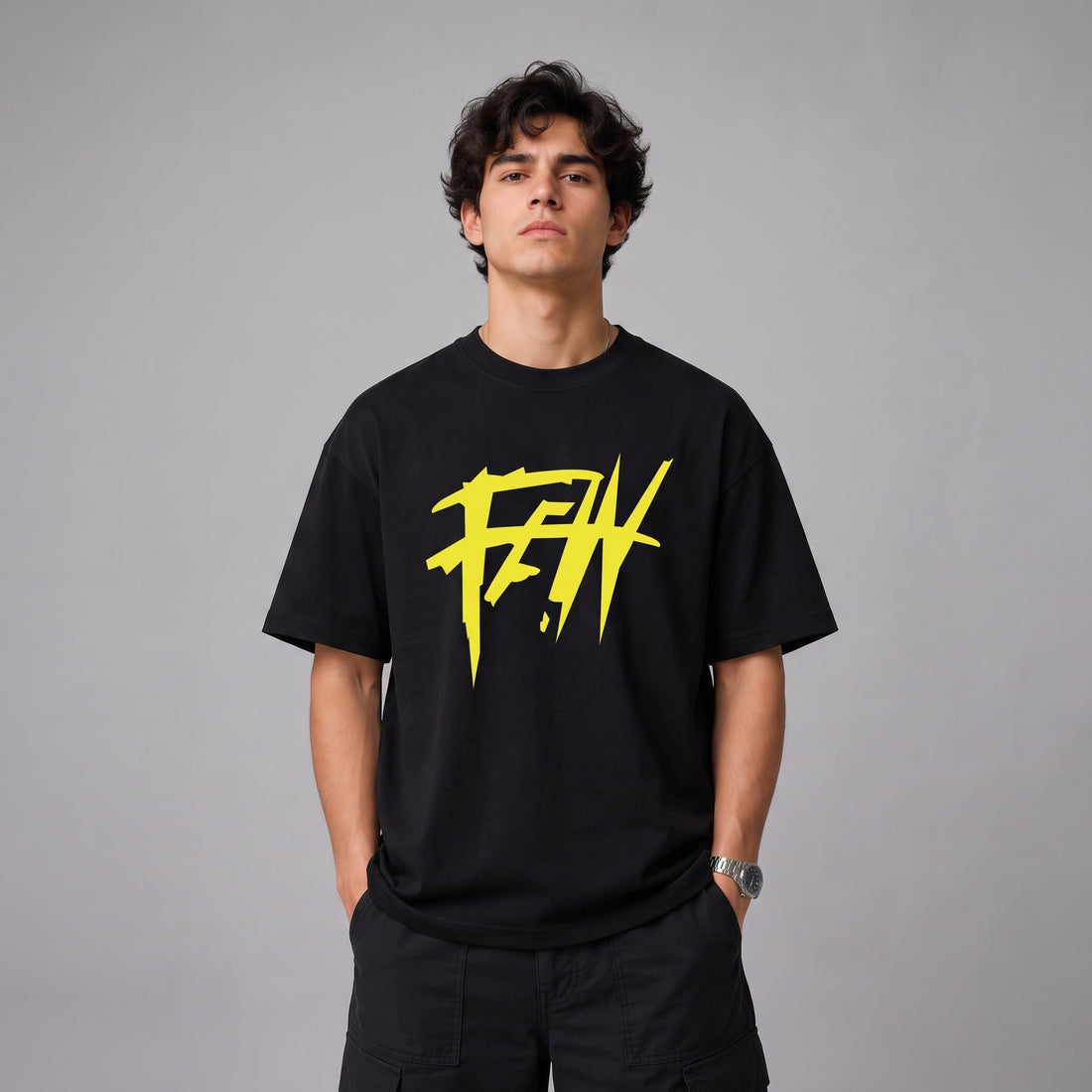 Few Oversized Graphic T-Shirt Black | Fiorren