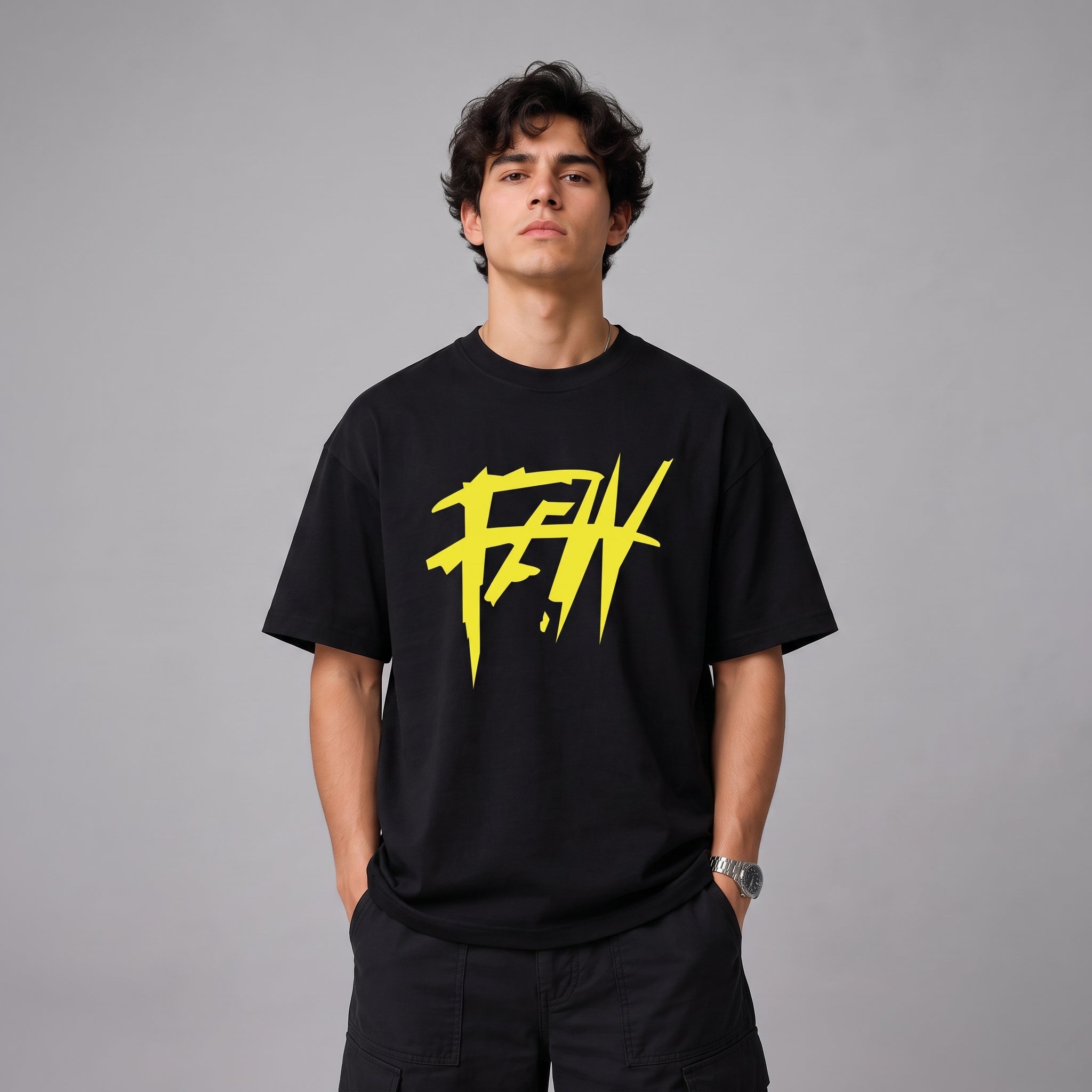 Few Oversized Graphic T-Shirt, model front view, oversized fit | Fiorren