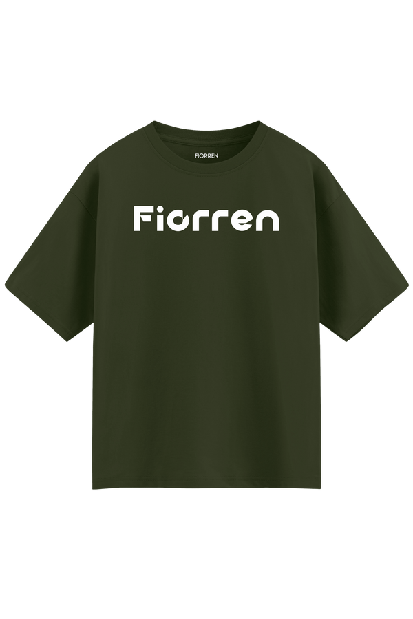 Olive Green Oversized Graphic T-Shirt