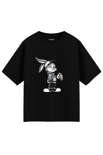 Rabbit Animal Graphic Oversized Tee