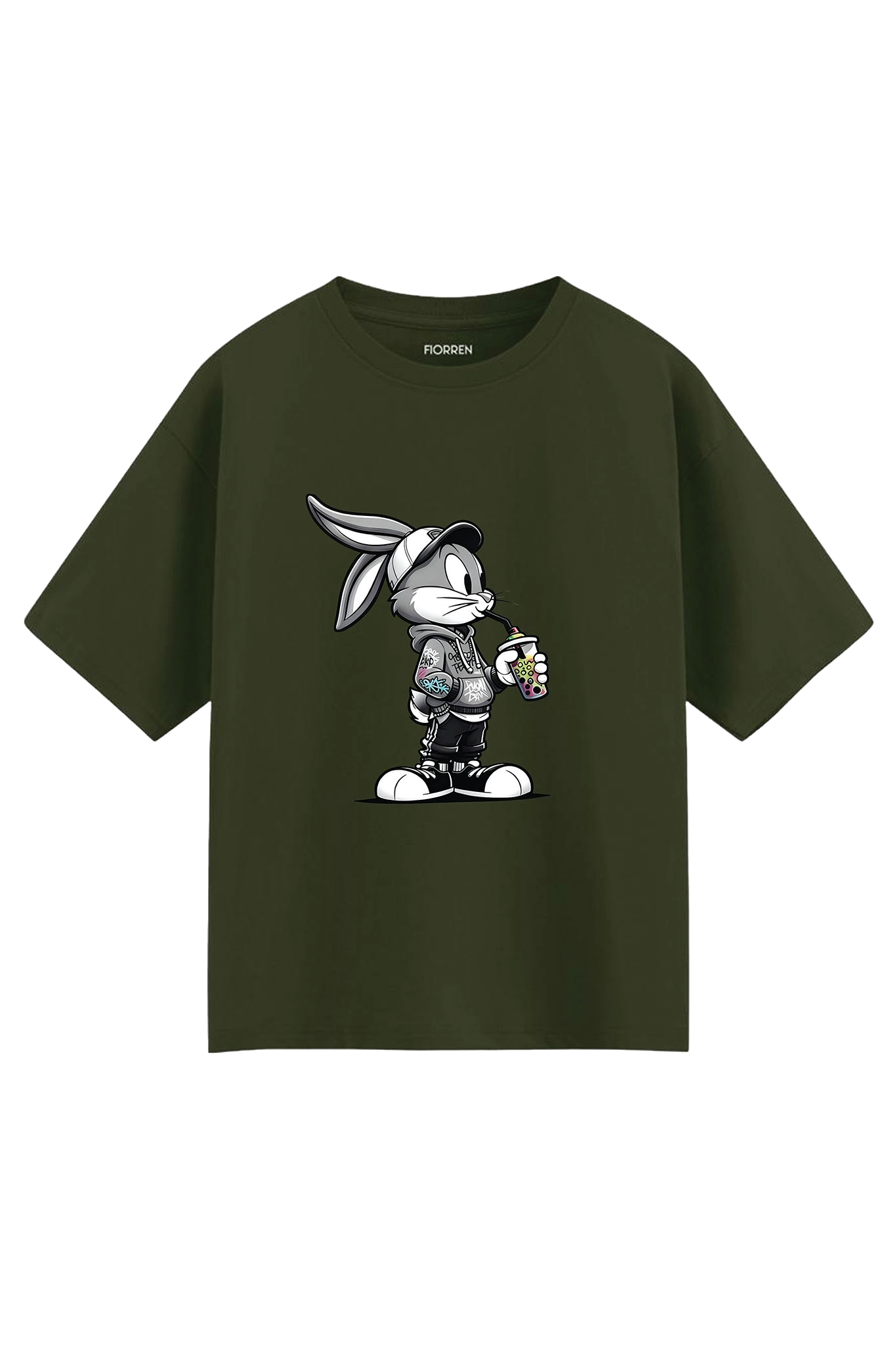 Rabbit Animal Graphic Oversized Tee