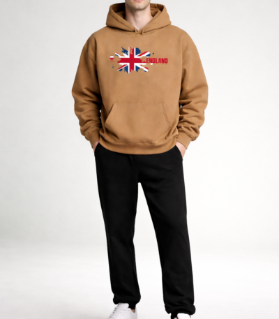 England Flag Hoodie Chanterelle Brown