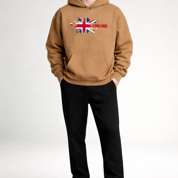 England Flag Hoodie Chanterelle Brown