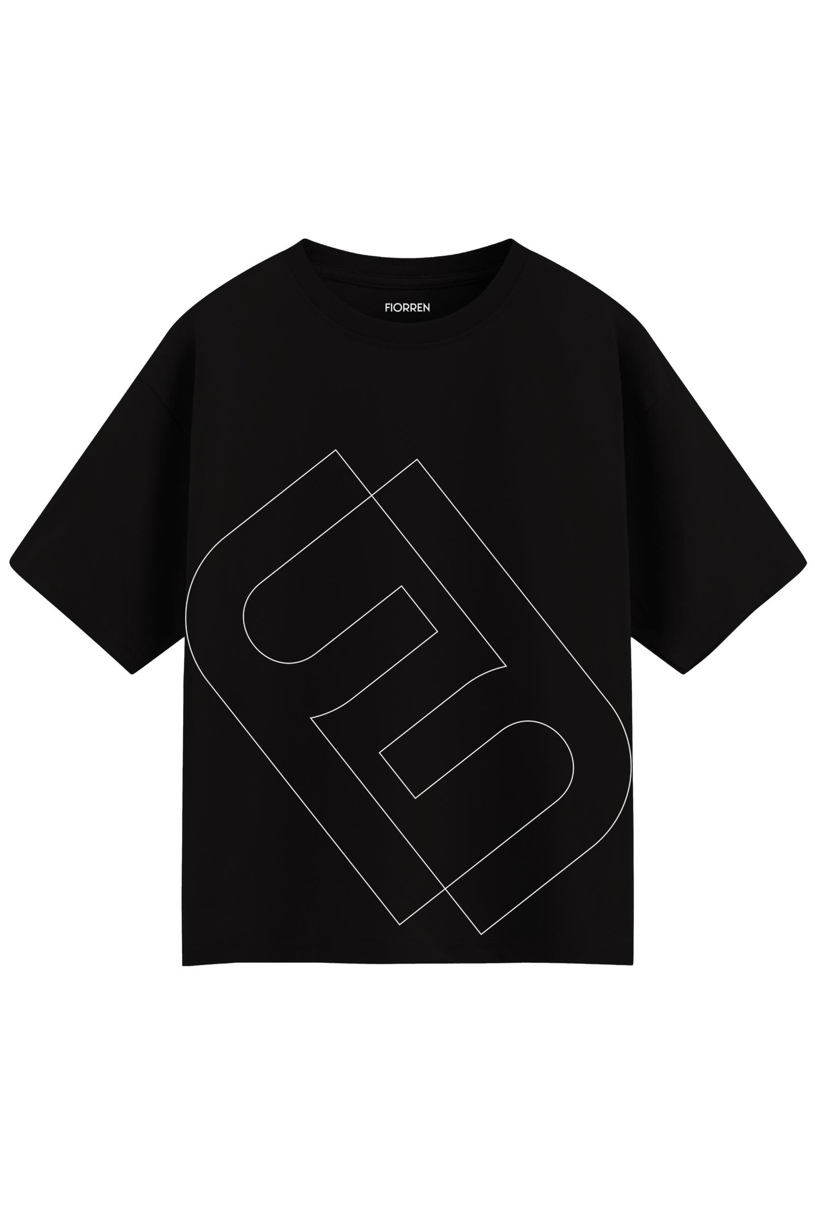 Geometric Sketch Oversized T-Shirt - Black Fiorren Sketch T-Shirt | Fiorren