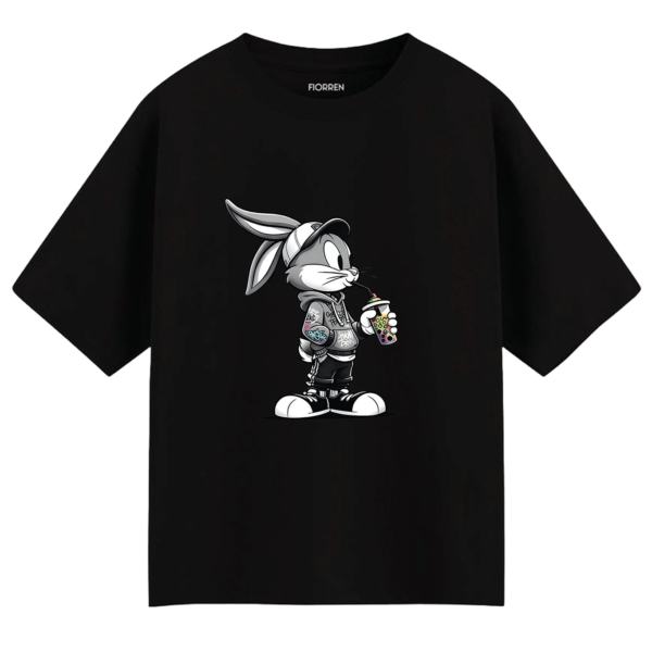 Rabbit Graphic Tee Black