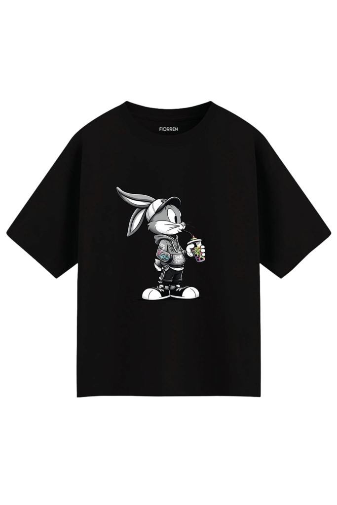 Rabbit Graphic Tee Black