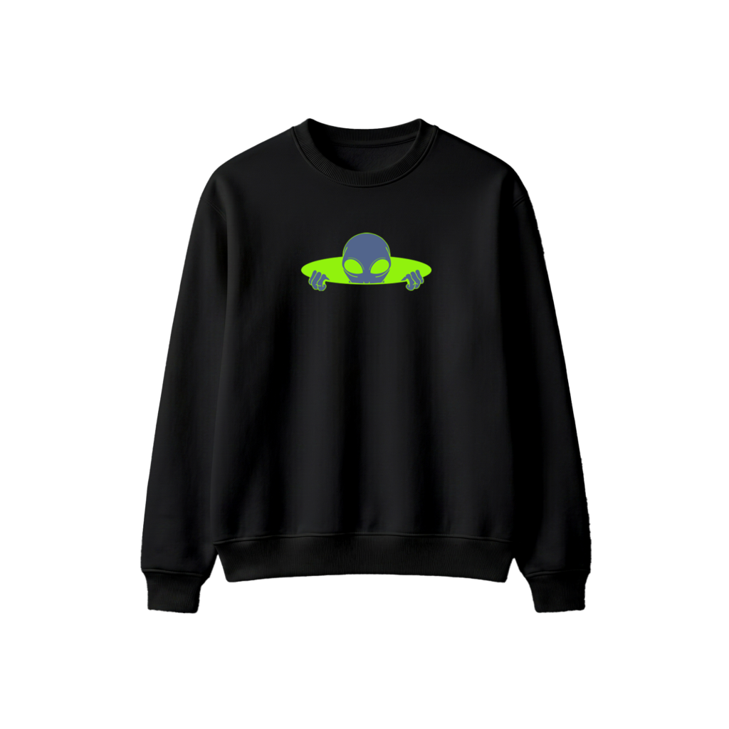 Spaceship Graphic Oversized Sweatshirt