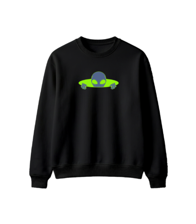 Spaceship Graphic Oversized Sweatshirt