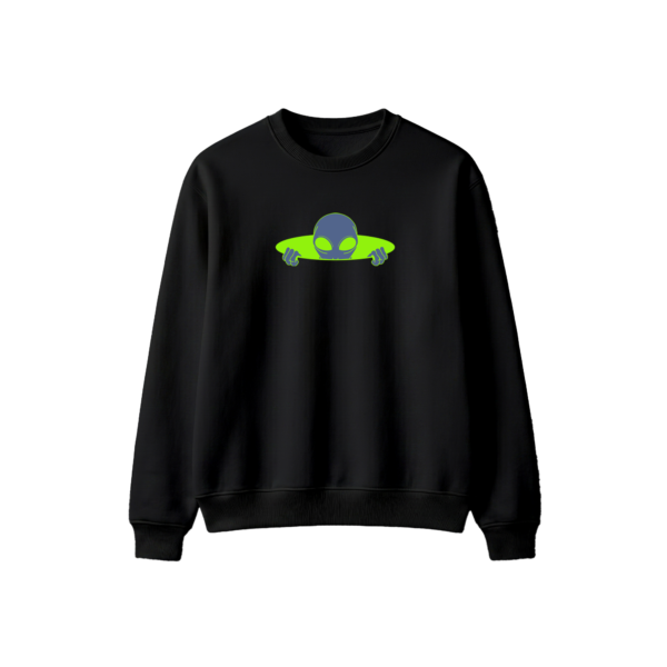 Spaceship Graphic Oversized Sweatshirt