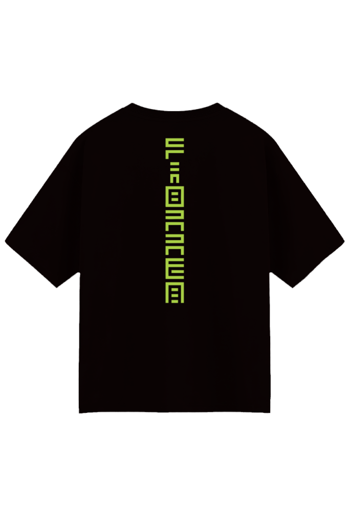 Vertical Print Oversized Tee | Fiorren